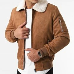 Promo ✨ Bomber Suédine Col Mouton D005 Camel de Frilivin 😍