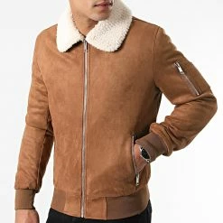 Promo ✨ Bomber Suédine Col Mouton D005 Camel de Frilivin 😍 -Promos Frilivin Magasin frilivin 122599 D005 10 CAMEL BEIGE TPDT 20211001T153103 03