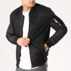 Promos Frilivin Magasin 3 Offres 💯 Bomber Suédine BB007 Noir de Frilivin 🥰