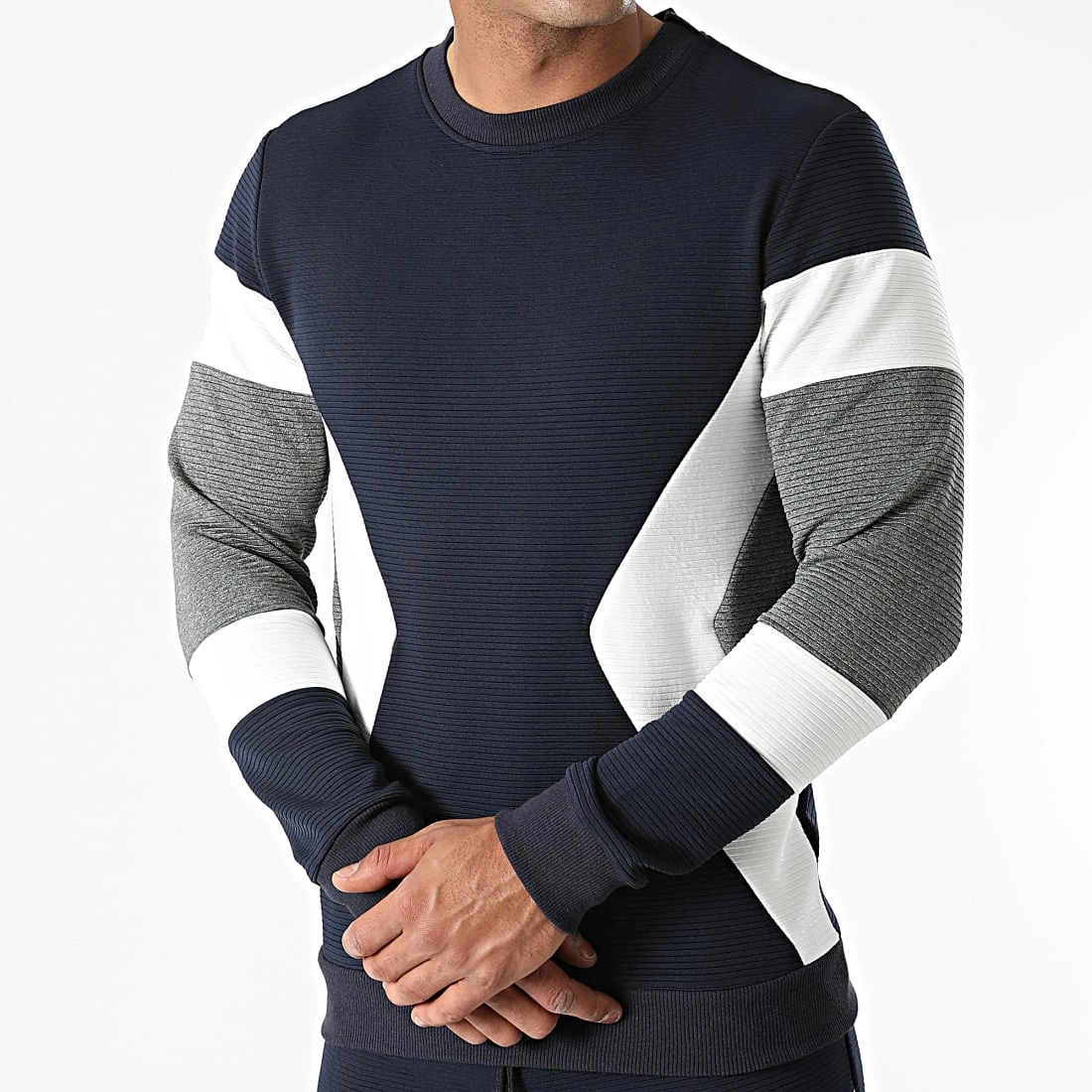 Coupon ✔️ Ensemble De Survetement 3811 Bleu Marine Blanc Gris Anthracite Chiné de Frilivin 🔔 4 Coupon ✔️ Ensemble De Survetement 3811 Bleu Marine Blanc Gris Anthracite Chiné de Frilivin 🔔 – Image 2