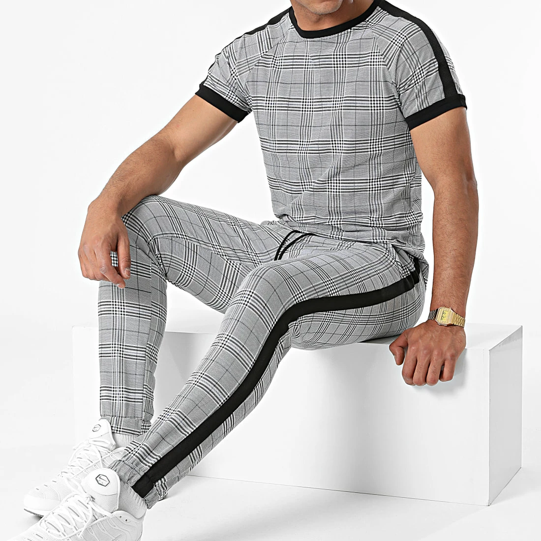 Meilleur prix 🧨 Ensemble Tee 👕 Shirt Oversize Pantalon Jogging A Carreaux Avec Bandes 5003 Noir Gris de Frilivin 😀 3 Meilleur prix 🧨 Ensemble Tee 👕 Shirt Oversize Pantalon Jogging A Carreaux Avec Bandes 5003 Noir Gris de Frilivin 😀
