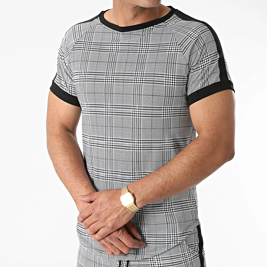 Meilleur prix 🧨 Ensemble Tee 👕 Shirt Oversize Pantalon Jogging A Carreaux Avec Bandes 5003 Noir Gris de Frilivin 😀 4 Meilleur prix 🧨 Ensemble Tee 👕 Shirt Oversize Pantalon Jogging A Carreaux Avec Bandes 5003 Noir Gris de Frilivin 😀 – Image 2