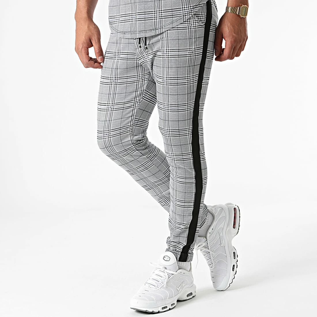 Meilleur prix 🧨 Ensemble Tee 👕 Shirt Oversize Pantalon Jogging A Carreaux Avec Bandes 5003 Noir Gris de Frilivin 😀 6 Meilleur prix 🧨 Ensemble Tee 👕 Shirt Oversize Pantalon Jogging A Carreaux Avec Bandes 5003 Noir Gris de Frilivin 😀 – Image 4