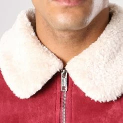 Tout neuf ❤️ Bomber Suedine Col Mouton D005 Bordeaux de Frilivin 👍 -Promos Frilivin Magasin frilivin 148400 D005 6 RED 20180723T160757 02