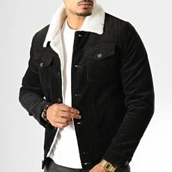Remise 💯 Veste Super Slim Fit Velours Col Mouton QQ536 Noir de Frilivin ❤️ -Promos Frilivin Magasin frilivin 193121 QQ536 1 20190819T135124 04