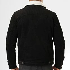 Remise 💯 Veste Super Slim Fit Velours Col Mouton QQ536 Noir de Frilivin ❤️ -Promos Frilivin Magasin frilivin 193121 QQ536 1 20190819T135126 05