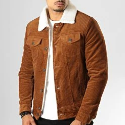 Sortie ✨ Veste Super Slim Fit Velours Col Mouton QQ536 Camel de Frilivin 🎉