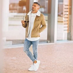 Le moins cher 👏 Veste Velours Col Mouton QQ536 Beige de Frilivin ⌛ -Promos Frilivin Magasin frilivin 193236 FAB QQ536 5 TPDT 20211015T134827 05