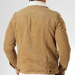 Le moins cher 👏 Veste Velours Col Mouton QQ536 Beige de Frilivin ⌛ -Promos Frilivin Magasin frilivin 193236 QQ536 5 20190813T143208 05