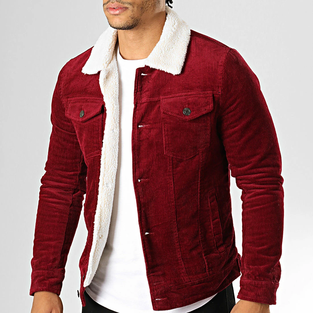 Offres 🥰 Veste Super Slim Fit Velours Col Mouton QQ536 Bordeaux de Frilivin 😀 3 Offres 🥰 Veste Super Slim Fit Velours Col Mouton QQ536 Bordeaux de Frilivin 😀
