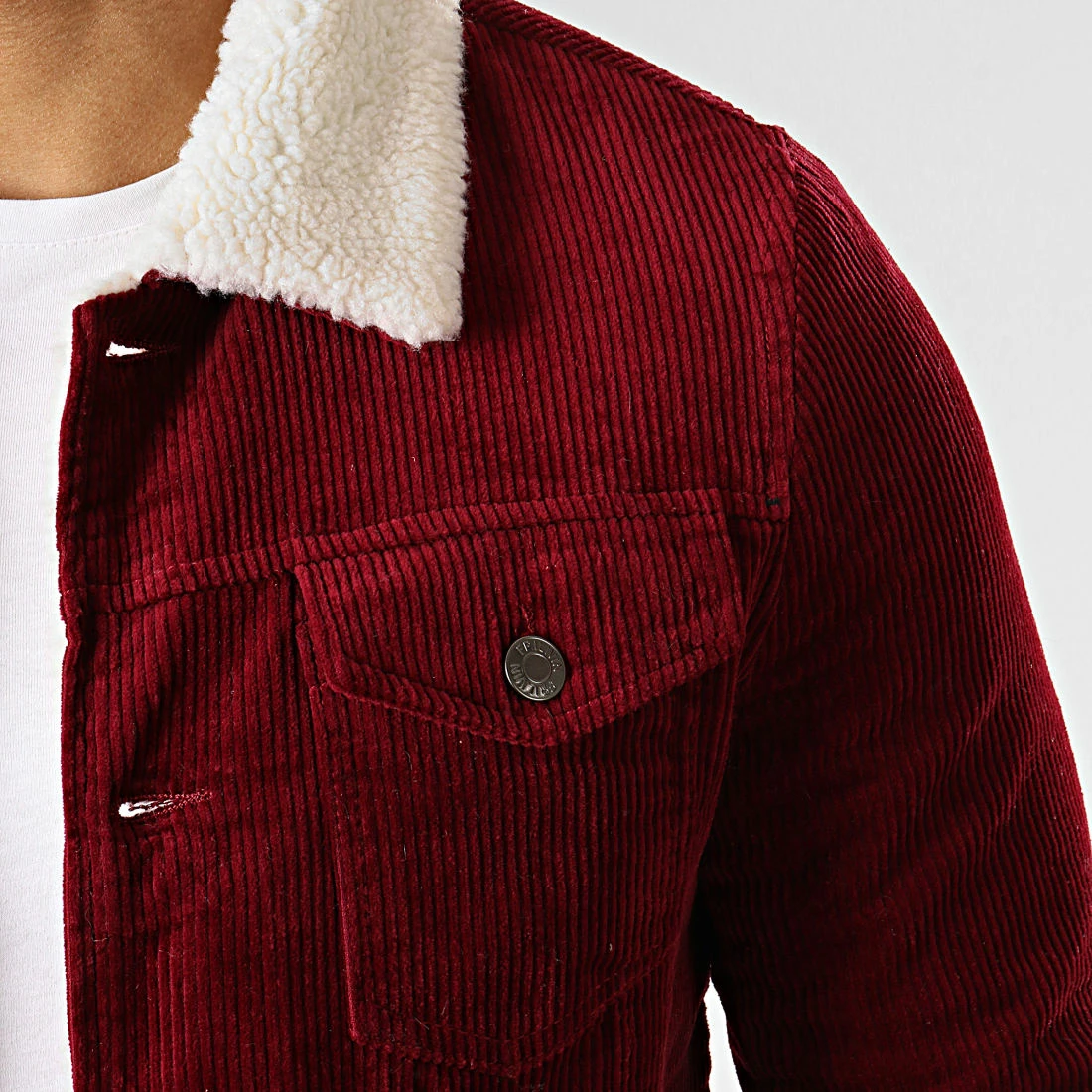 Offres 🥰 Veste Super Slim Fit Velours Col Mouton QQ536 Bordeaux de Frilivin 😀 4 Offres 🥰 Veste Super Slim Fit Velours Col Mouton QQ536 Bordeaux de Frilivin 😀 – Image 2