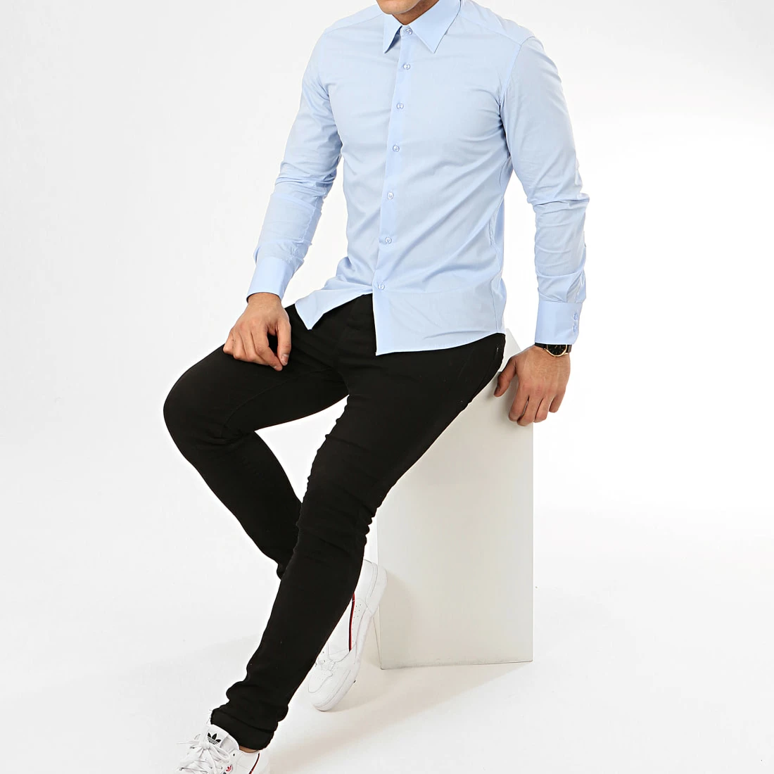 Meilleure vente 🎉 Chemise Manches Longues NS-7179 Bleu Ciel de Frilivin ⭐ 6 Meilleure vente 🎉 Chemise Manches Longues NS-7179 Bleu Ciel de Frilivin ⭐ – Image 4