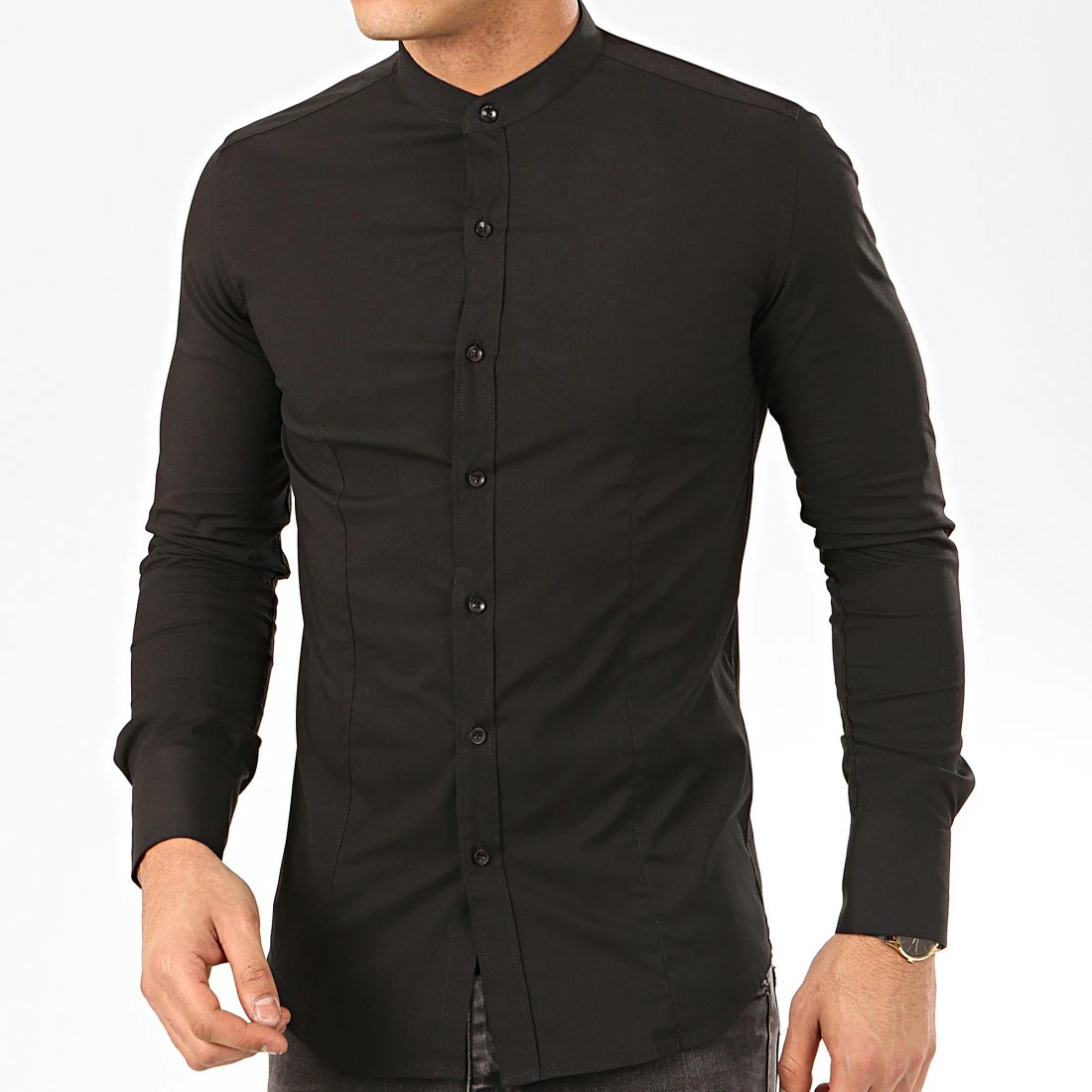 Grosses soldes 🧨 Chemise Manches Longues Col Mao NS-7229 Noir de Frilivin 👍 3 Grosses soldes 🧨 Chemise Manches Longues Col Mao NS-7229 Noir de Frilivin 👍