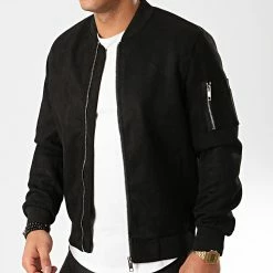 Meilleure vente 🥰 Bomber Suédine BB003 Noir de Frilivin 🎁 -Promos Frilivin Magasin frilivin 214328 BB003 1 20200224T154225 03