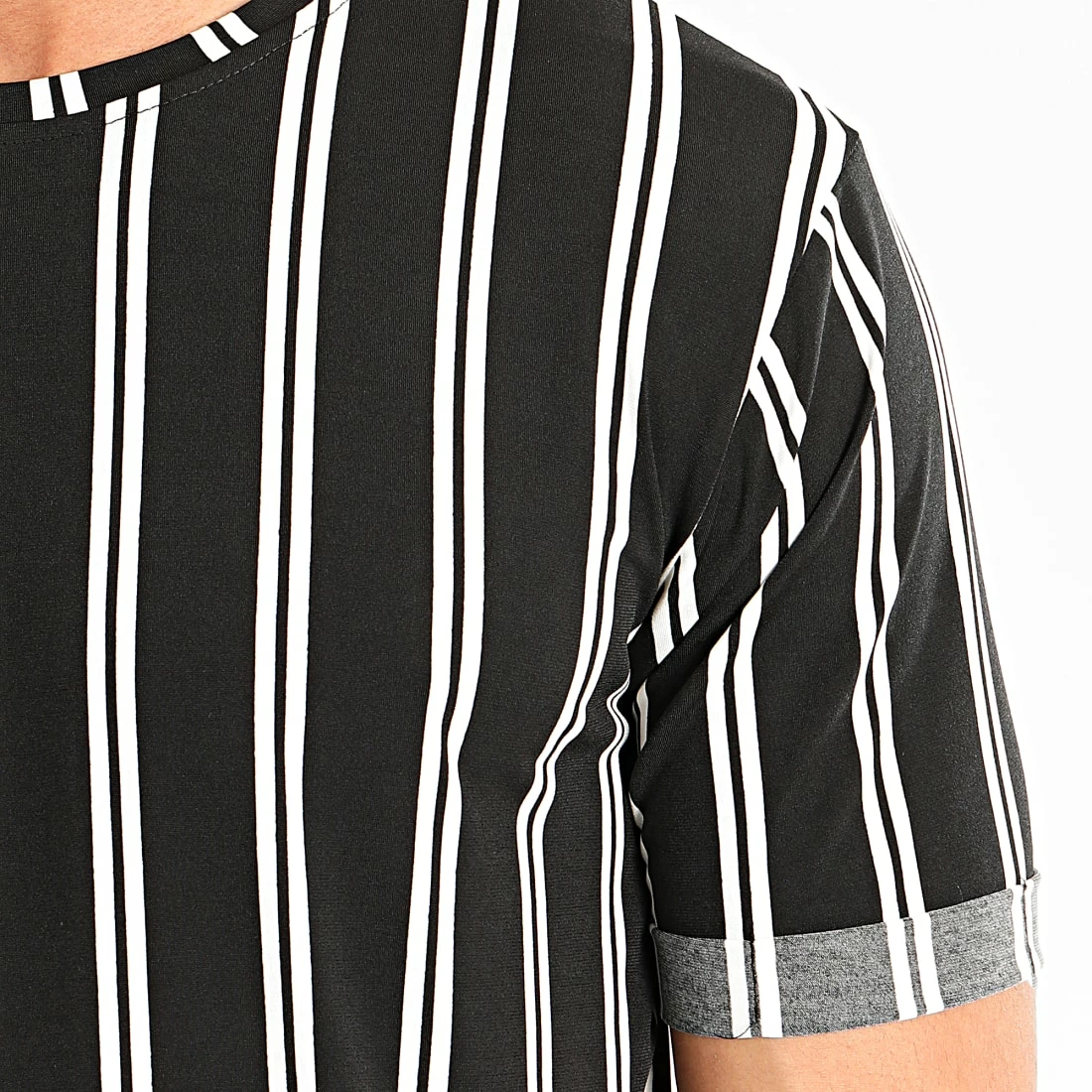 Tout neuf ✨ Tee 👕 Shirt Oversize A Rayures 13883 Noir de Frilivin 🔔 4 Tout neuf ✨ Tee 👕 Shirt Oversize A Rayures 13883 Noir de Frilivin 🔔 – Image 2