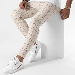 Meilleure affaire 😀 Pantalon A Carreaux 1719 Beige de Frilivin ❤️ -Promos Frilivin Magasin frilivin 226616 1719 BEIGE 20200728T134829 03