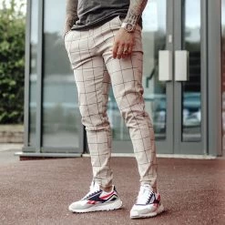 Meilleure affaire 😀 Pantalon A Carreaux 1719 Beige de Frilivin ❤️ -Promos Frilivin Magasin frilivin 226616 FAB 1719 BEIGE TPDT 20210818T090513 06