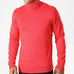 Bon marché ✨ Pull Col Roulé M-013 Rouge de Frilivin 😍