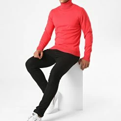 Bon marché ✨ Pull Col Roulé M-013 Rouge de Frilivin 😍 -Promos Frilivin Magasin frilivin 229322 M 013 20200826T134124 04