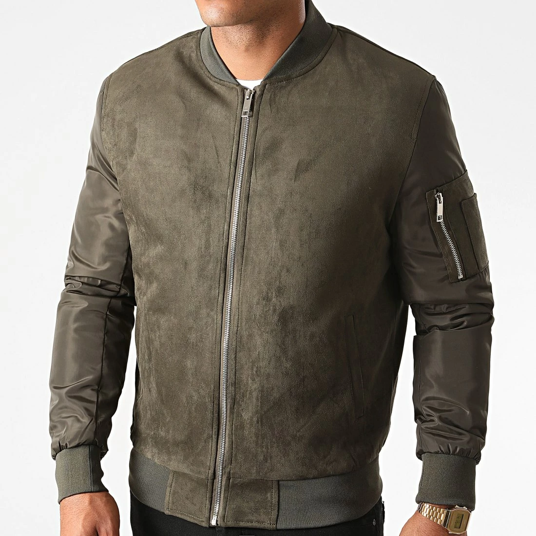 Nouveau 🔔 Bomber BB007 Vert Kaki de Frilivin ❤️ 5 Nouveau 🔔 Bomber BB007 Vert Kaki de Frilivin ❤️ – Image 3