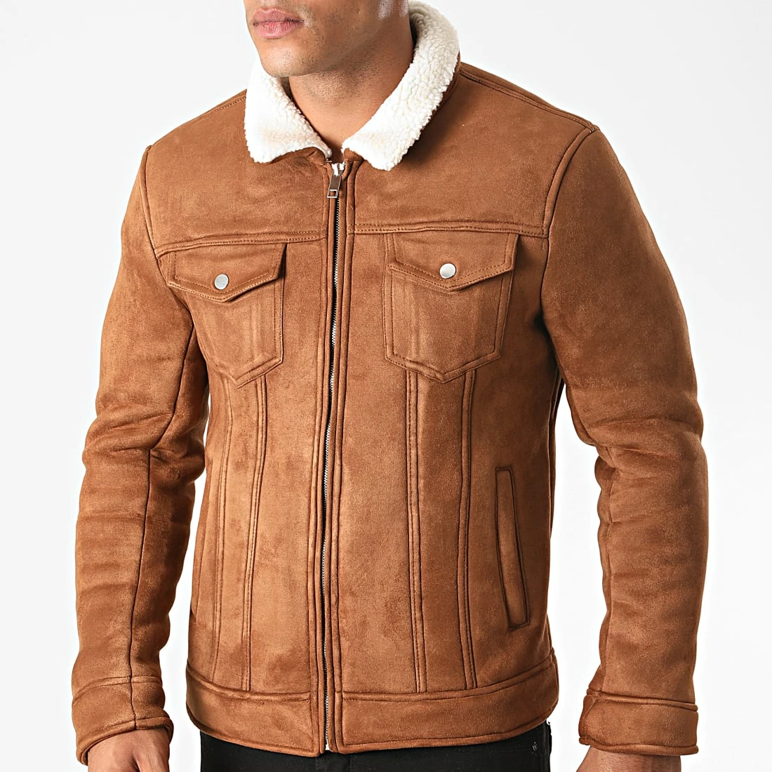 Remise 🔥 Veste Col Fourrure QQ515 Marron de Frilivin 🥰 5 Remise 🔥 Veste Col Fourrure QQ515 Marron de Frilivin 🥰 – Image 3