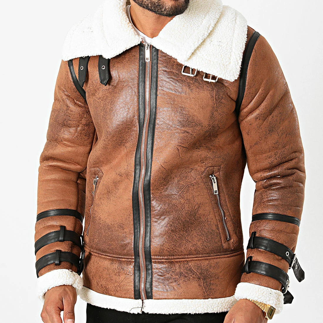 Le moins cher 👍 Blouson Bombardier Col Mouton QQ568 Marron de Frilivin 🧨 3 Le moins cher 👍 Blouson Bombardier Col Mouton QQ568 Marron de Frilivin 🧨