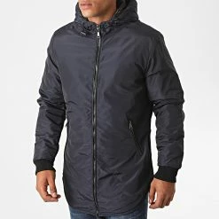 Acheter 🛒 Parka Capuche QQ581 Bleu Marine de Frilivin 🔔