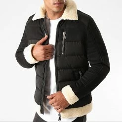 Vente flash 🥰 Blouson Col Mouton AB6628 Noir de Frilivin 👍 -Promos Frilivin Magasin frilivin 229949 AB6628 1 20200901T180010 03
