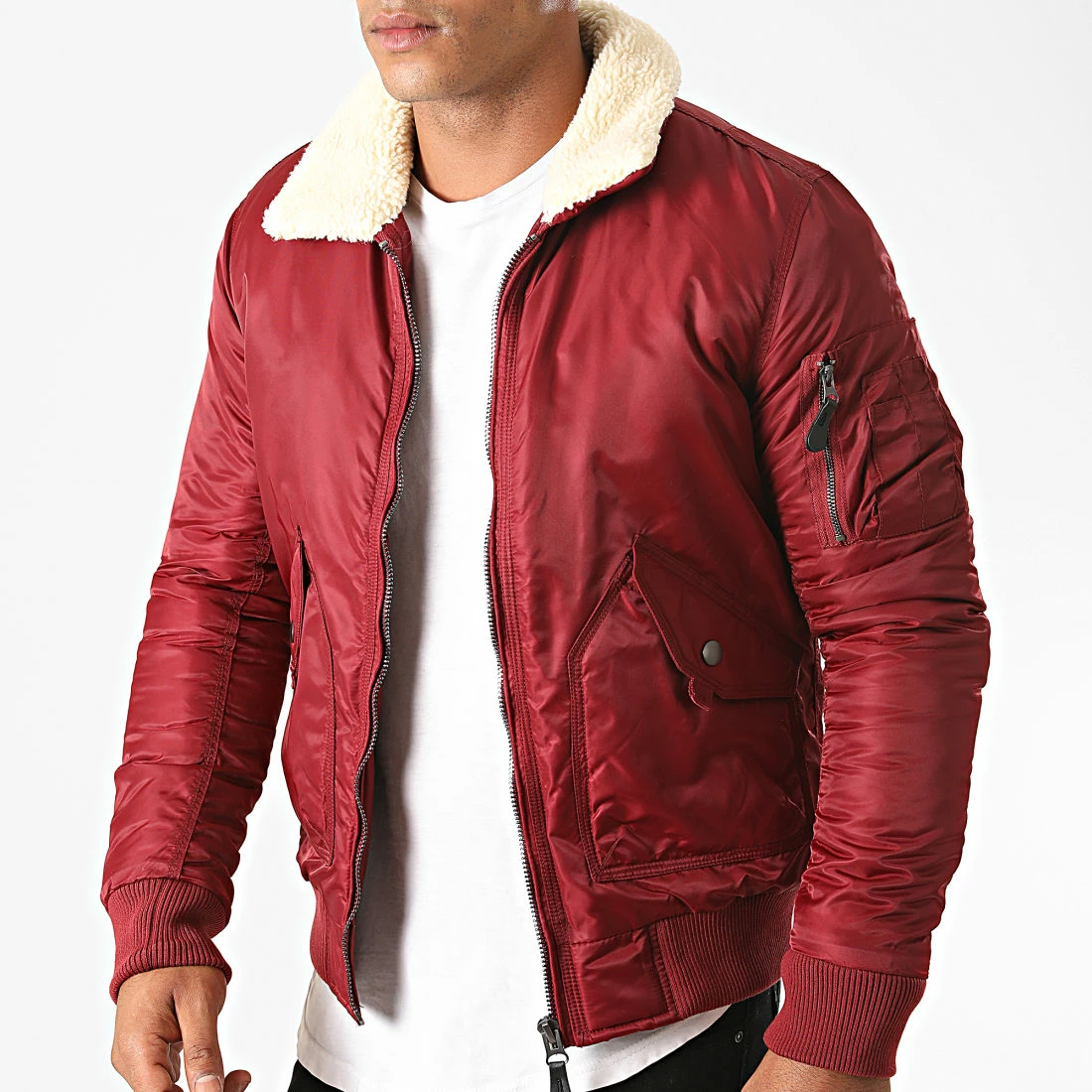 Coupon 🔔 Bomber Col Mouton AB6630 Bordeaux de Frilivin ❤️ 5 Coupon 🔔 Bomber Col Mouton AB6630 Bordeaux de Frilivin ❤️ – Image 3