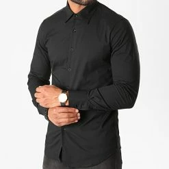Coupon 🌟 Chemise Manches Longues NS7179 Noir de Frilivin 🌟