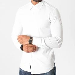 Offres 👏 Chemise Manches Longues NS7179 Blanc de Frilivin 😀