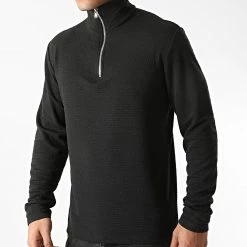 De gros 😉 Sweat Col Zippé 6296 Noir de Frilivin ✔️