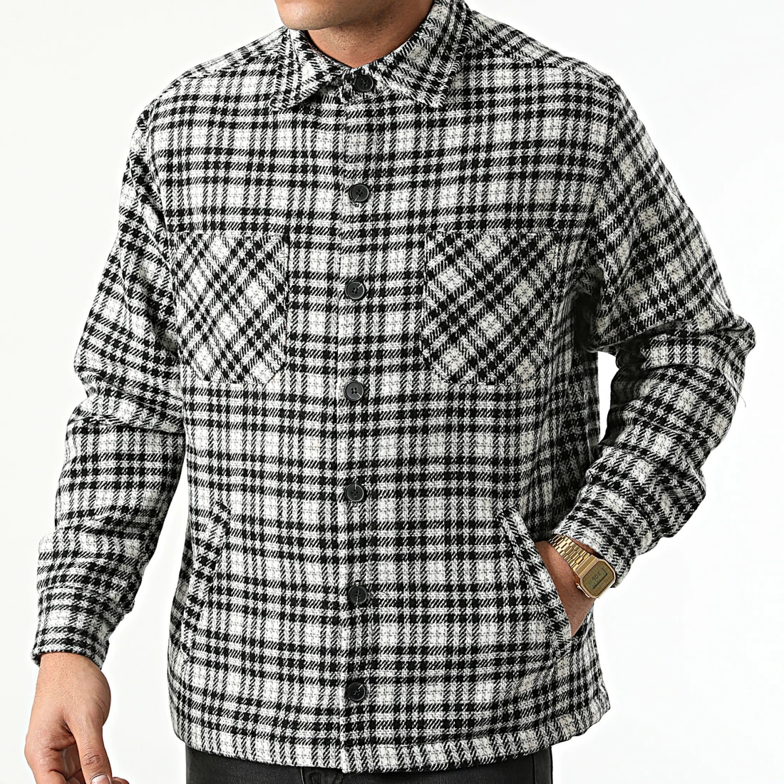 Top 10 😀 Surchemise A Carreaux BM1174 Noir Blanc de Frilivin 😀 5 Top 10 😀 Surchemise A Carreaux BM1174 Noir Blanc de Frilivin 😀 – Image 3