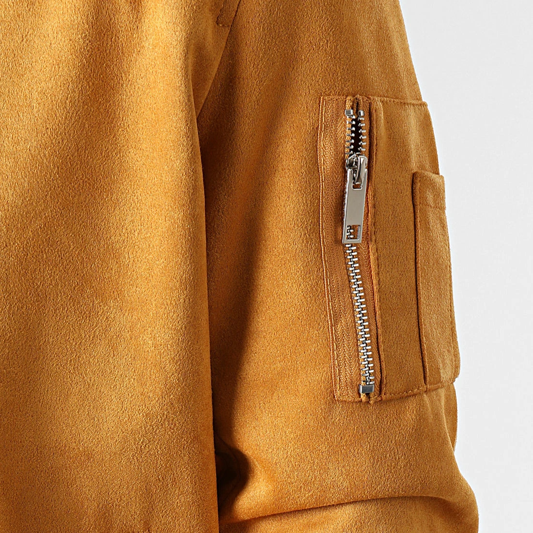 Remise 🌟 Veste Bomber Suédine BB003 Jaune Moutarde de Frilivin ✨ 4 Remise 🌟 Veste Bomber Suédine BB003 Jaune Moutarde de Frilivin ✨ – Image 2