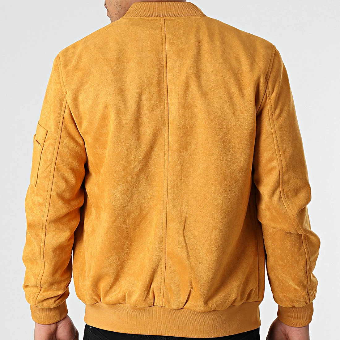 Remise 🌟 Veste Bomber Suédine BB003 Jaune Moutarde de Frilivin ✨ 6 Remise 🌟 Veste Bomber Suédine BB003 Jaune Moutarde de Frilivin ✨ – Image 4