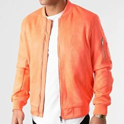 Coupon 🤩 Veste Bomber Suédine BB003 Orange de Frilivin 💯 -Promos Frilivin Magasin frilivin 245799 BB003 38 20210105T142459 03