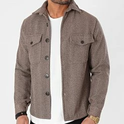 Grosses soldes 🧨 Surchemise A Carreaux 4135 Marron de Frilivin ❤️