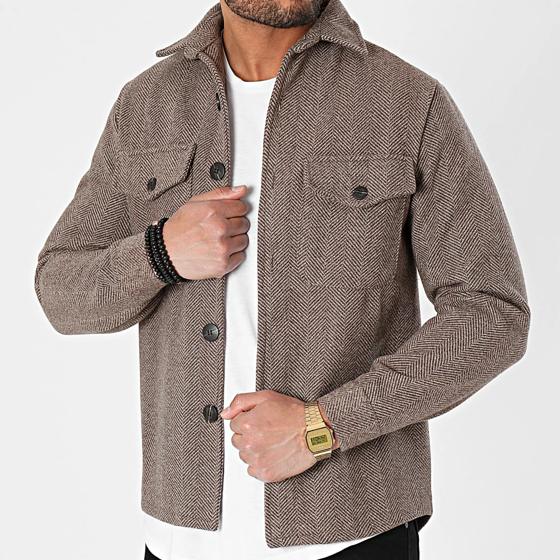 Grosses soldes 🧨 Surchemise A Carreaux 4135 Marron de Frilivin ❤️ 5 Grosses soldes 🧨 Surchemise A Carreaux 4135 Marron de Frilivin ❤️ – Image 3