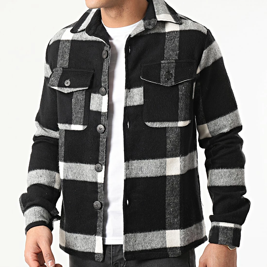 Le moins cher 🛒 Surchemise A Carreaux 4139 Noir Gris de Frilivin 🎉 3 Le moins cher 🛒 Surchemise A Carreaux 4139 Noir Gris de Frilivin 🎉