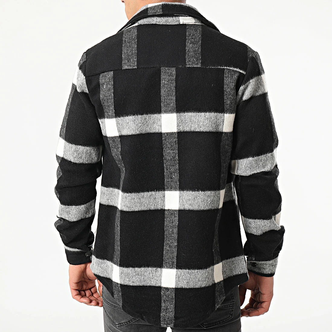 Le moins cher 🛒 Surchemise A Carreaux 4139 Noir Gris de Frilivin 🎉 6 Le moins cher 🛒 Surchemise A Carreaux 4139 Noir Gris de Frilivin 🎉 – Image 4