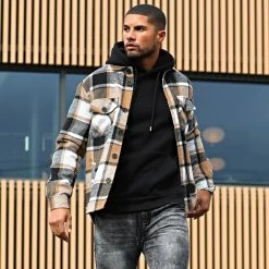 Meilleure vente ✔️ Surchemise A Carreaux HP03210 Beige Gris de Frilivin 🤩 -Promos Frilivin Magasin frilivin 251401 HP03210 9 TPDT 20211011T141155 06