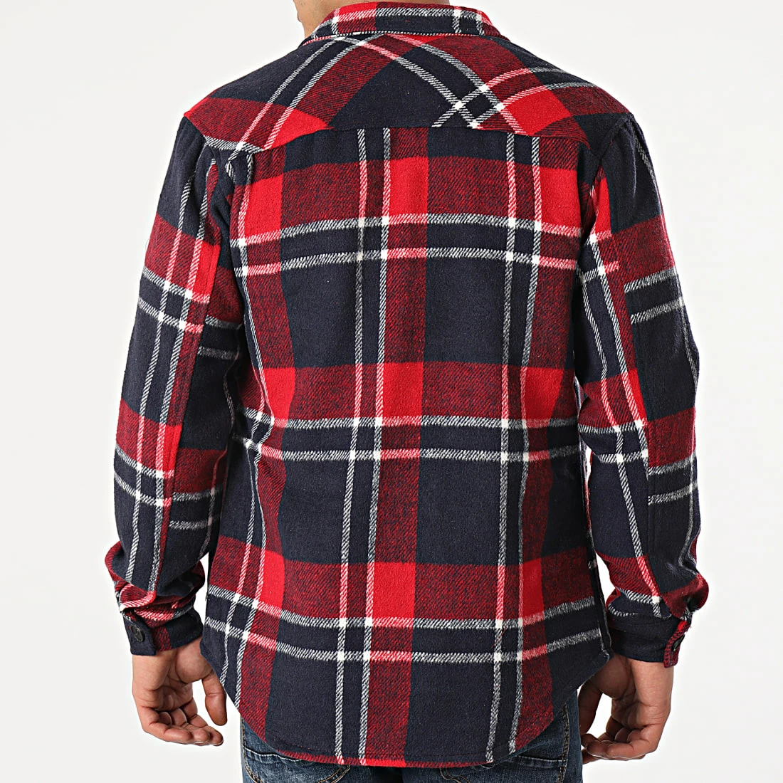 Meilleure affaire ✔️ Surchemise A Carreaux HP0329 Rouge Bleu Marine de Frilivin ❤️ 6 Meilleure affaire ✔️ Surchemise A Carreaux HP0329 Rouge Bleu Marine de Frilivin ❤️ – Image 4