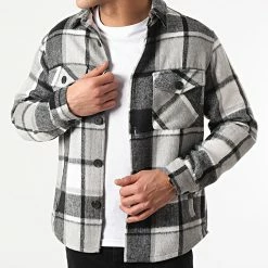 Vente flash 💯 Surchemise A Carreaux HP03210 Gris de Frilivin 🔔