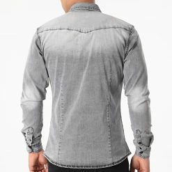 Meilleure vente ✨ Chemise Jean Manches Longues CA6024 Gris de Frilivin 🧨 -Promos Frilivin Magasin frilivin 253701 CA6024 1 20210226T145938 04
