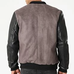 Vente flash ⭐ Veste Zippée Suédine QQ651 Gris Noir de Frilivin 👍 -Promos Frilivin Magasin frilivin 253818 QQ651 4 20210302T094557 04