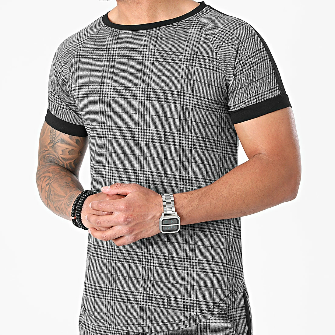 De gros 😍 Ensemble De Survêtement A Carreaux Et Bandes 5003-A Gris Anthracite Noir de Frilivin ✨ 3 De gros 😍 Ensemble De Survêtement A Carreaux Et Bandes 5003-A Gris Anthracite Noir de Frilivin ✨ – Image 2