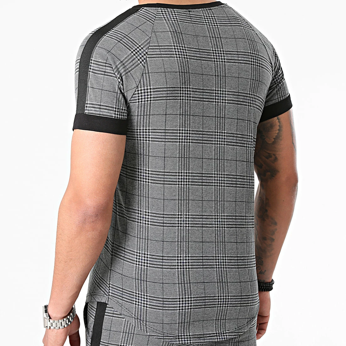 De gros 😍 Ensemble De Survêtement A Carreaux Et Bandes 5003-A Gris Anthracite Noir de Frilivin ✨ 5 De gros 😍 Ensemble De Survêtement A Carreaux Et Bandes 5003-A Gris Anthracite Noir de Frilivin ✨ – Image 4