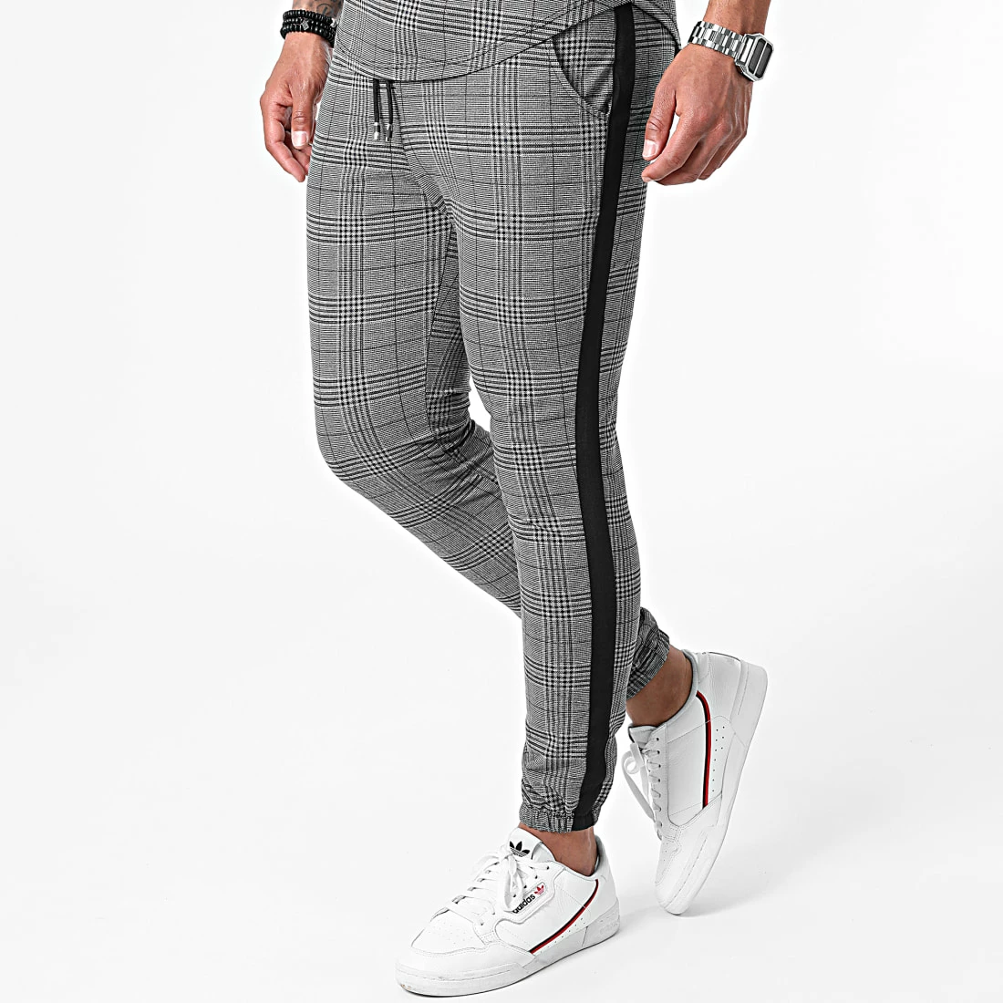 De gros 😍 Ensemble De Survêtement A Carreaux Et Bandes 5003-A Gris Anthracite Noir de Frilivin ✨ 6 De gros 😍 Ensemble De Survêtement A Carreaux Et Bandes 5003-A Gris Anthracite Noir de Frilivin ✨ – Image 5