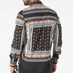 Bon marché 🎁 Chemise Manches Longues BM1245 Blanc Noir Renaissance Floral de Frilivin 🔔 -Promos Frilivin Magasin frilivin 263943 BM1245 1 20210427T153554 04