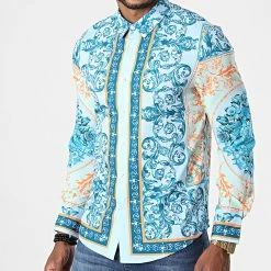 Offres ✔️ Chemise Manches Longues Renaissance BM1276 Bleu Ciel de Frilivin 🔔